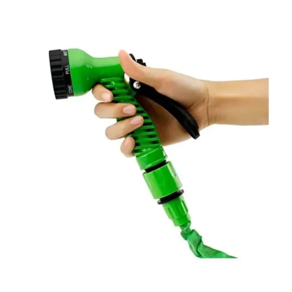 Furtun Extensibil Magic 30 m cu Pistol de Stropire 7 Funcții, Conectori Rapizi, Verde